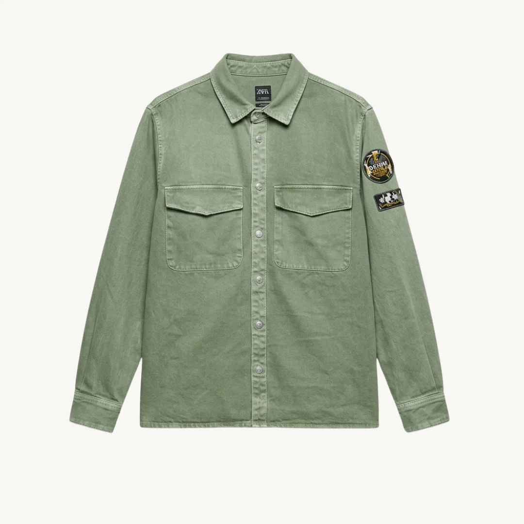 Camisa Zara Casual - Verde Musgo
