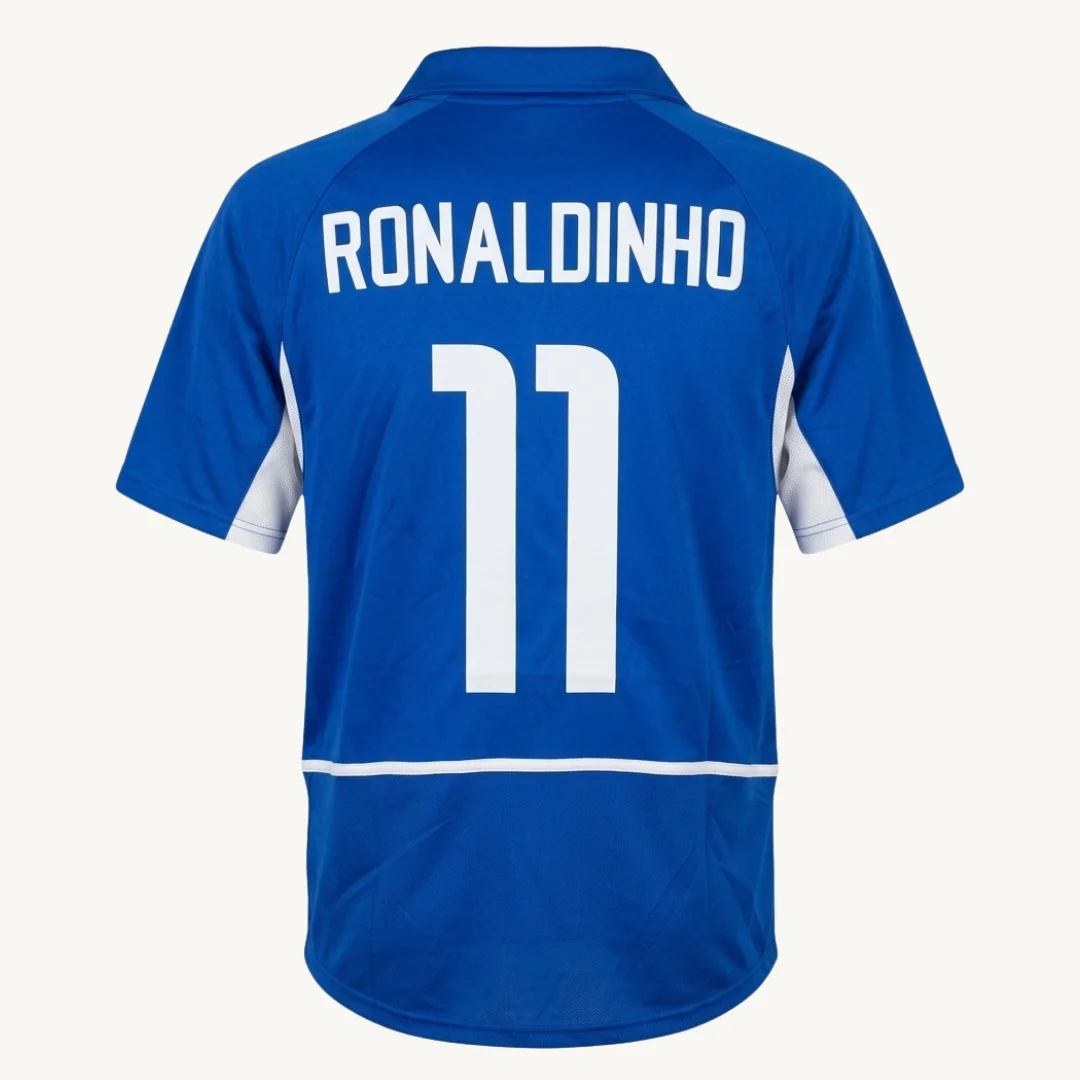 Camiseta Brasil Visitante 2002-2004 Ronaldinho 11 Nike Total 90