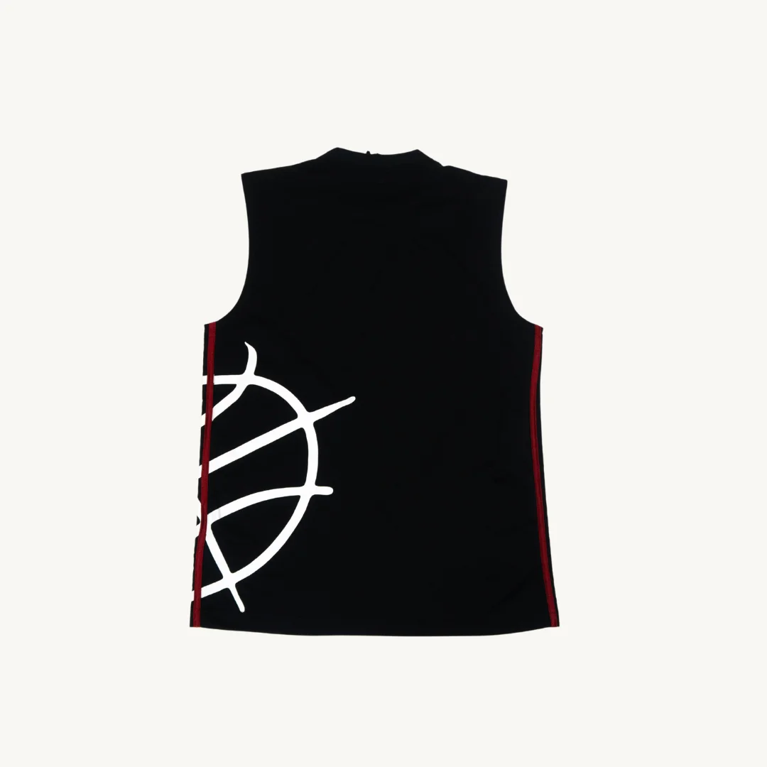 Camiseta de Basquetbol Adidas Balon Gigante Negra Roja — foto 2
