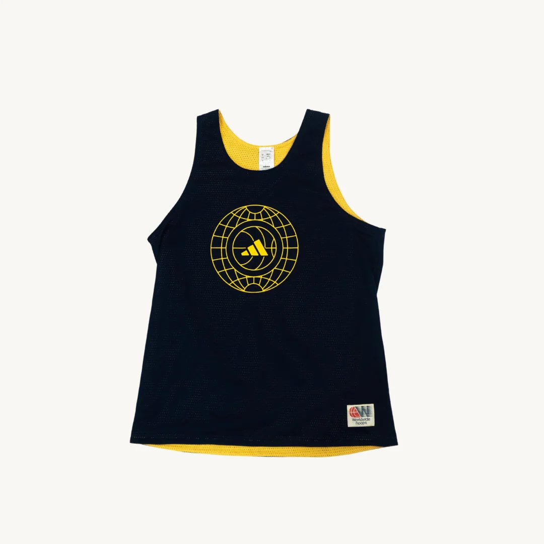 Camiseta de Basquetbol Adidas Worldwide Hoops Reversible Azul Marino Amarillo
