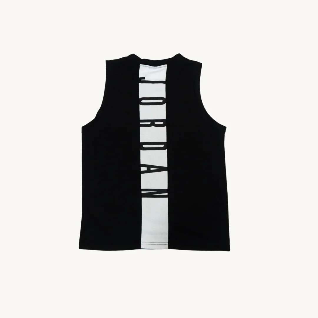 Camiseta de Basquetbol Jordan Jumpman Clasica Negra Blanca
