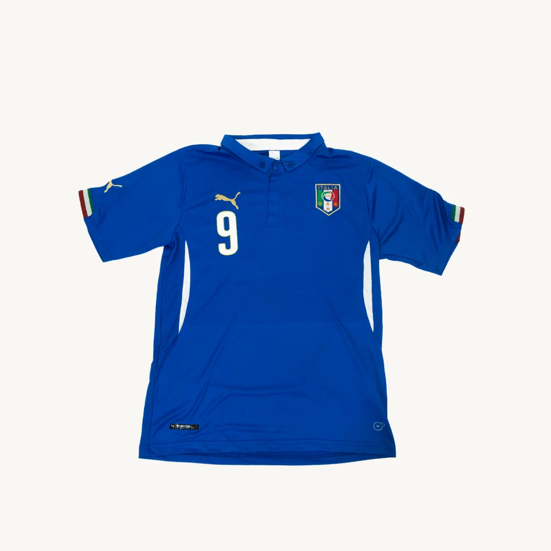 Camiseta de Futbol Seleccion de Italia Mario Balotelli 9 Puma Azul
