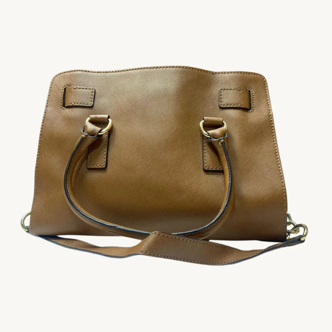 Cartera Satchel Hamilton en Cuero Saffiano Marrón
