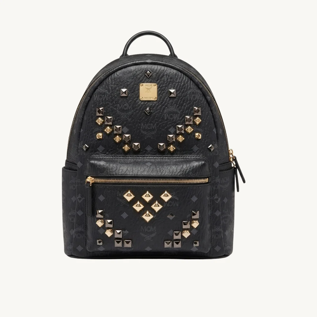 Mochila MCM Stark Studded Negra