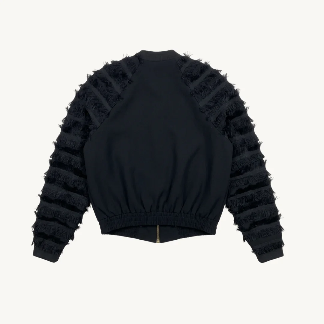 Chaqueta Bomber Zara con Mangas de Flecos