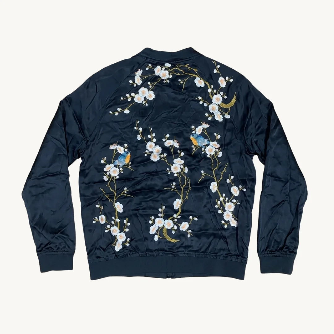 Chaqueta Bomber Zara Woman - Bordado Floral y Aves