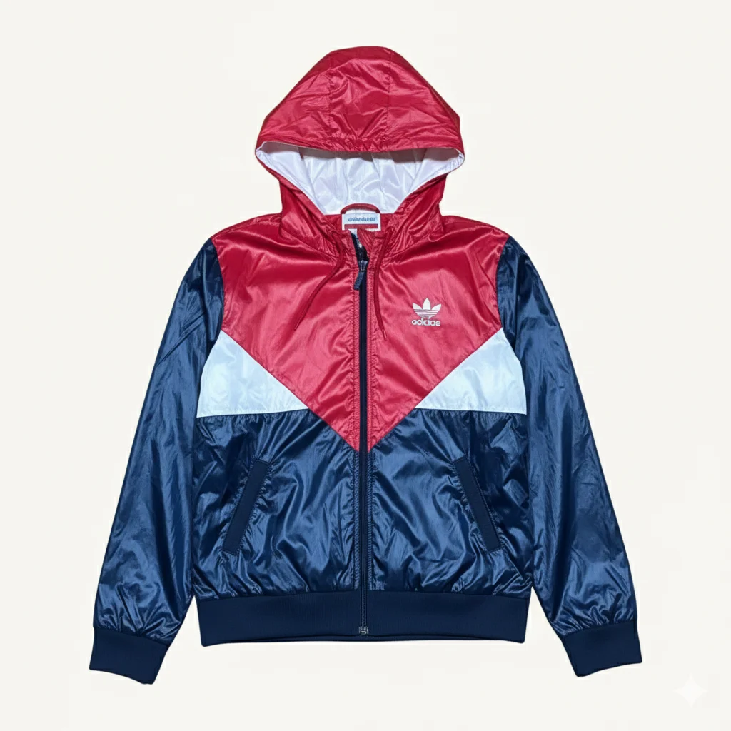 Chaqueta Cortavientos Adidas Roja y Azul