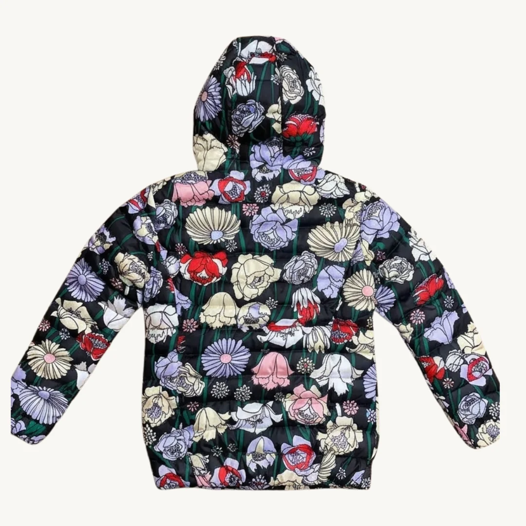 Chaqueta Puffer Adidas Floral con Capucha