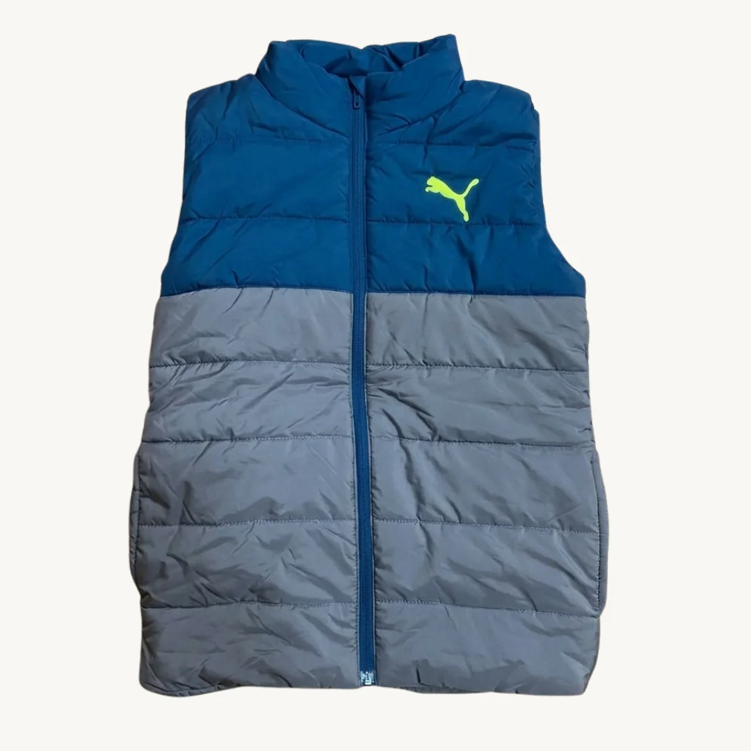 Chaqueta Puffer Deportivo Bicolor Azul/Gris Puma