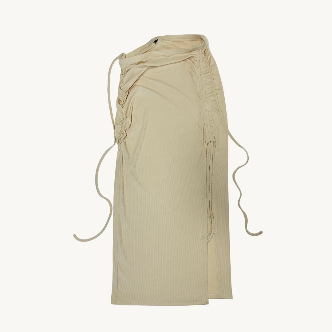Falda Midi Ajustable - Crema Off-White