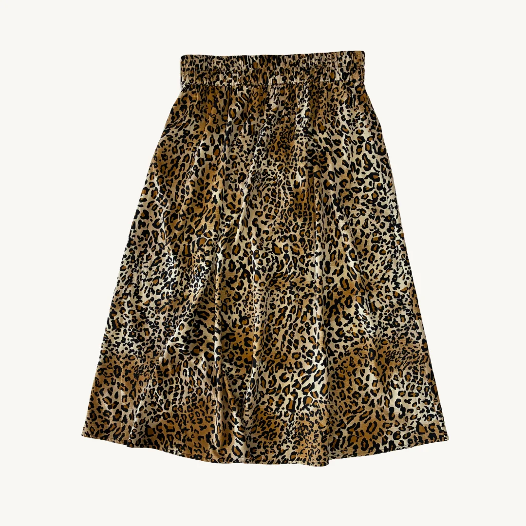 Falda Midi Pieces - Estampado Leopardo
