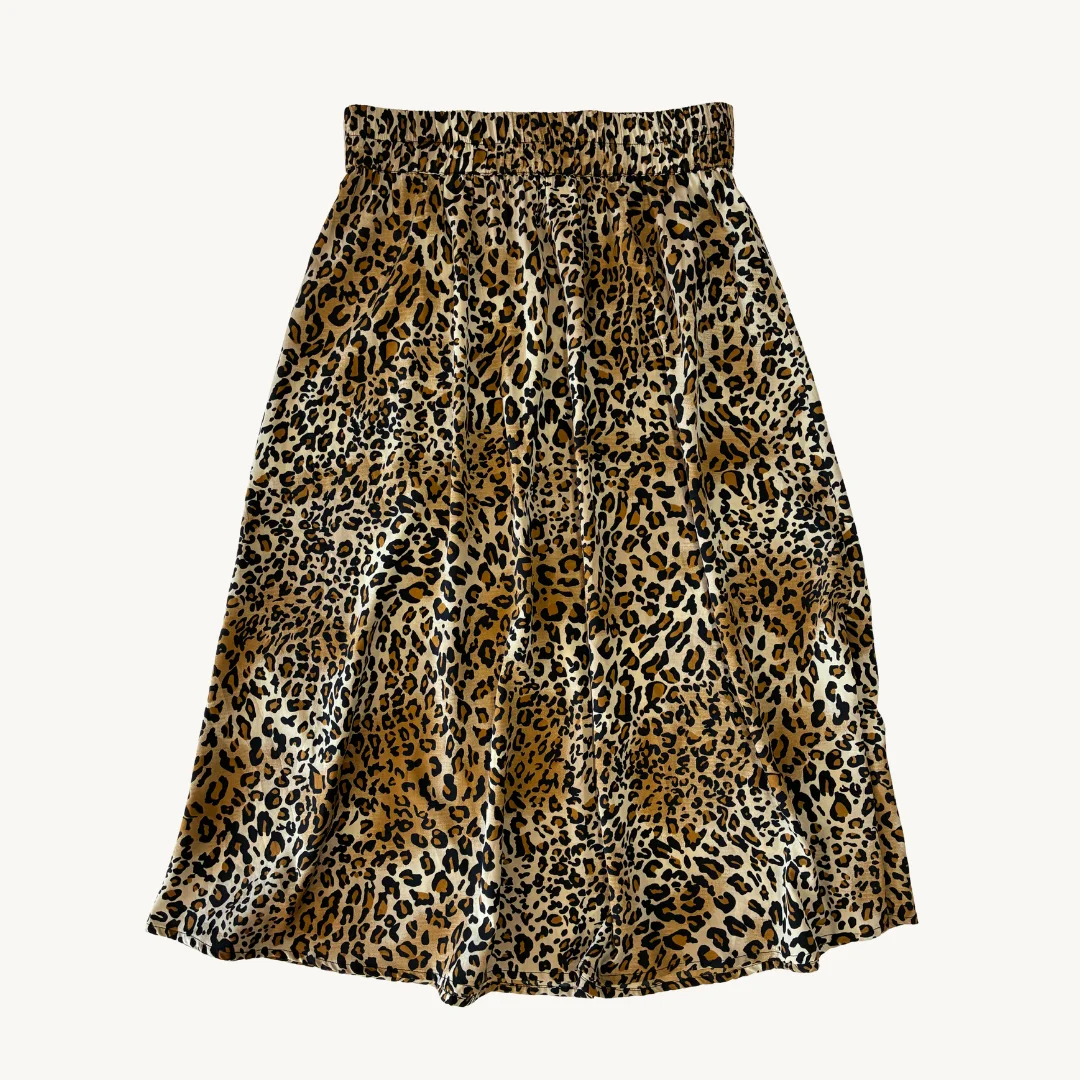 Falda Midi Pieces - Estampado Leopardo