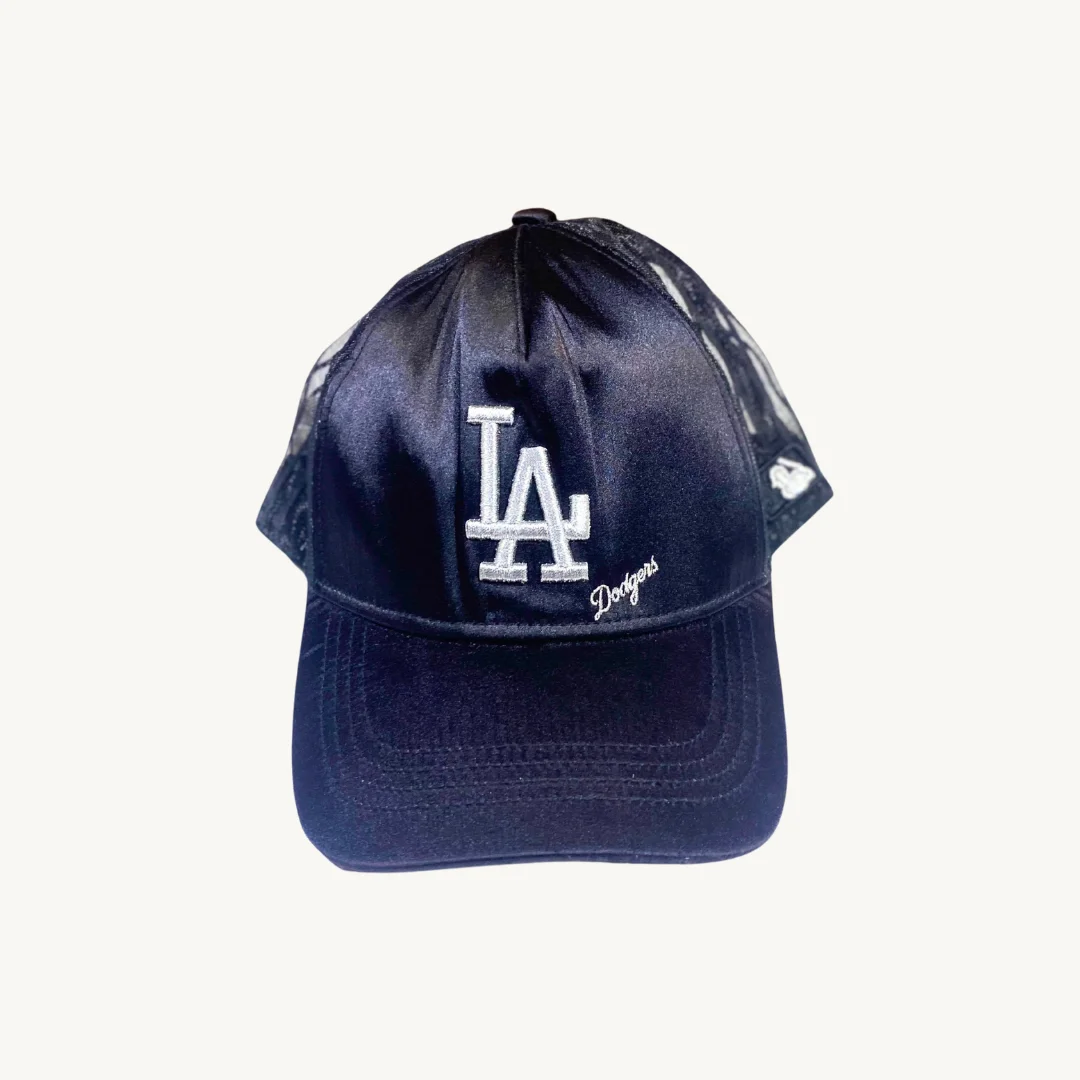 Gorra Trucker MLB Los Angeles Dodgers Negro Satinado Malla
