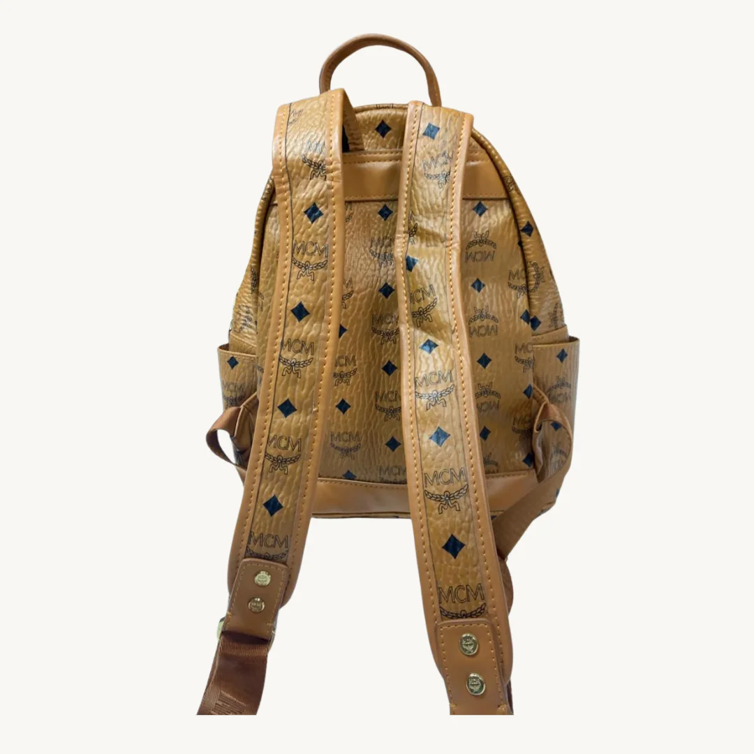 MCM Stark Backpack in Visetos Cognac Rabbit Edition