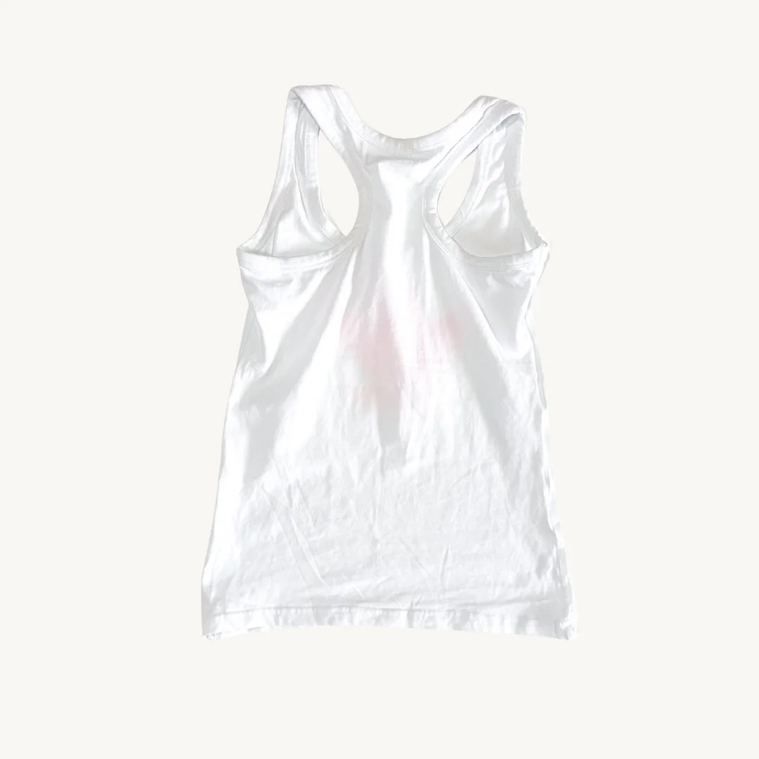 Polera Adidas Originals - Blanca con Logo Fucsia Neón