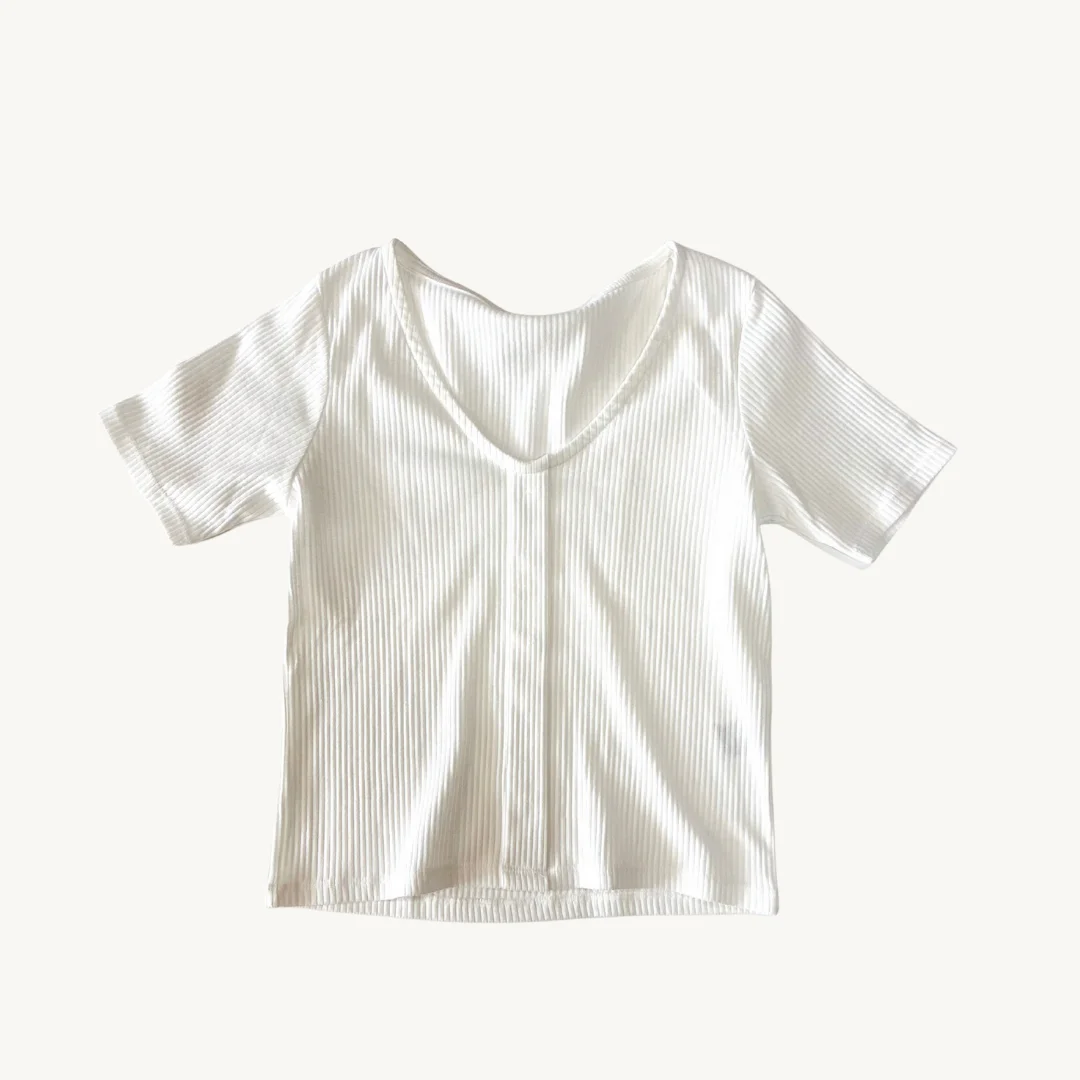Polera Chicorée Blanca - Escote en V