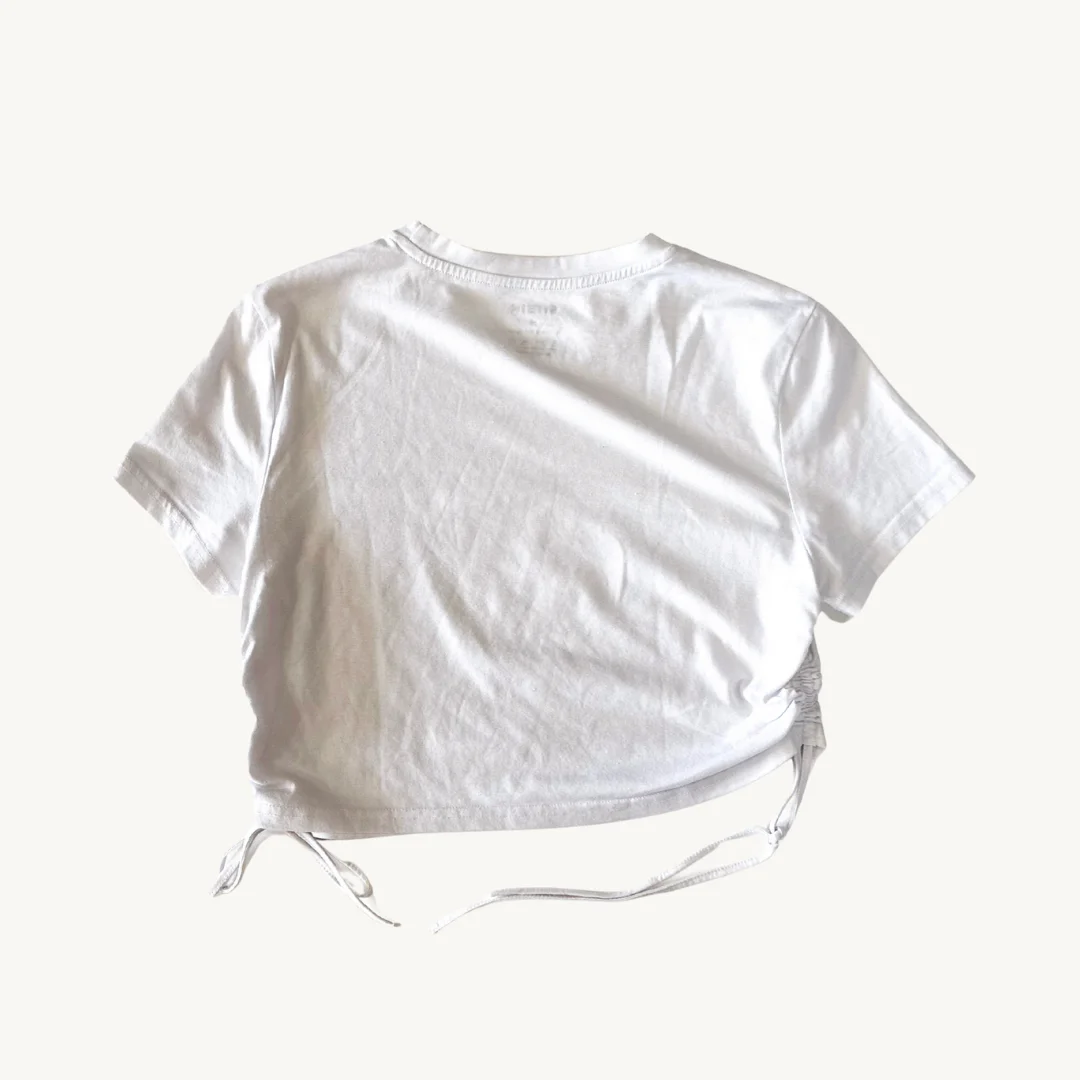 Polera Crop Blanca con Amarras Ajustables
