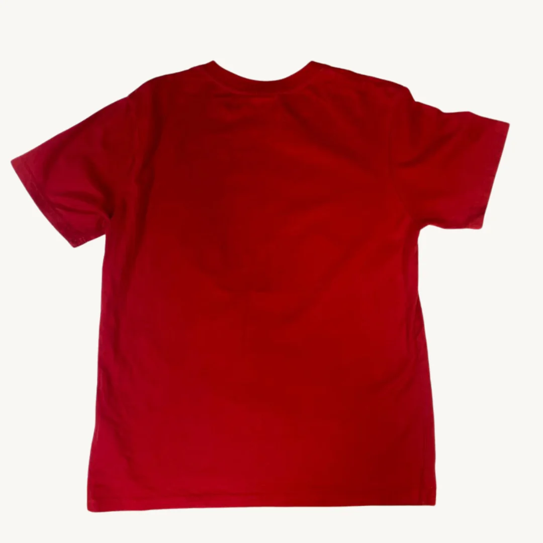 Polera MLB color rojo logo negro