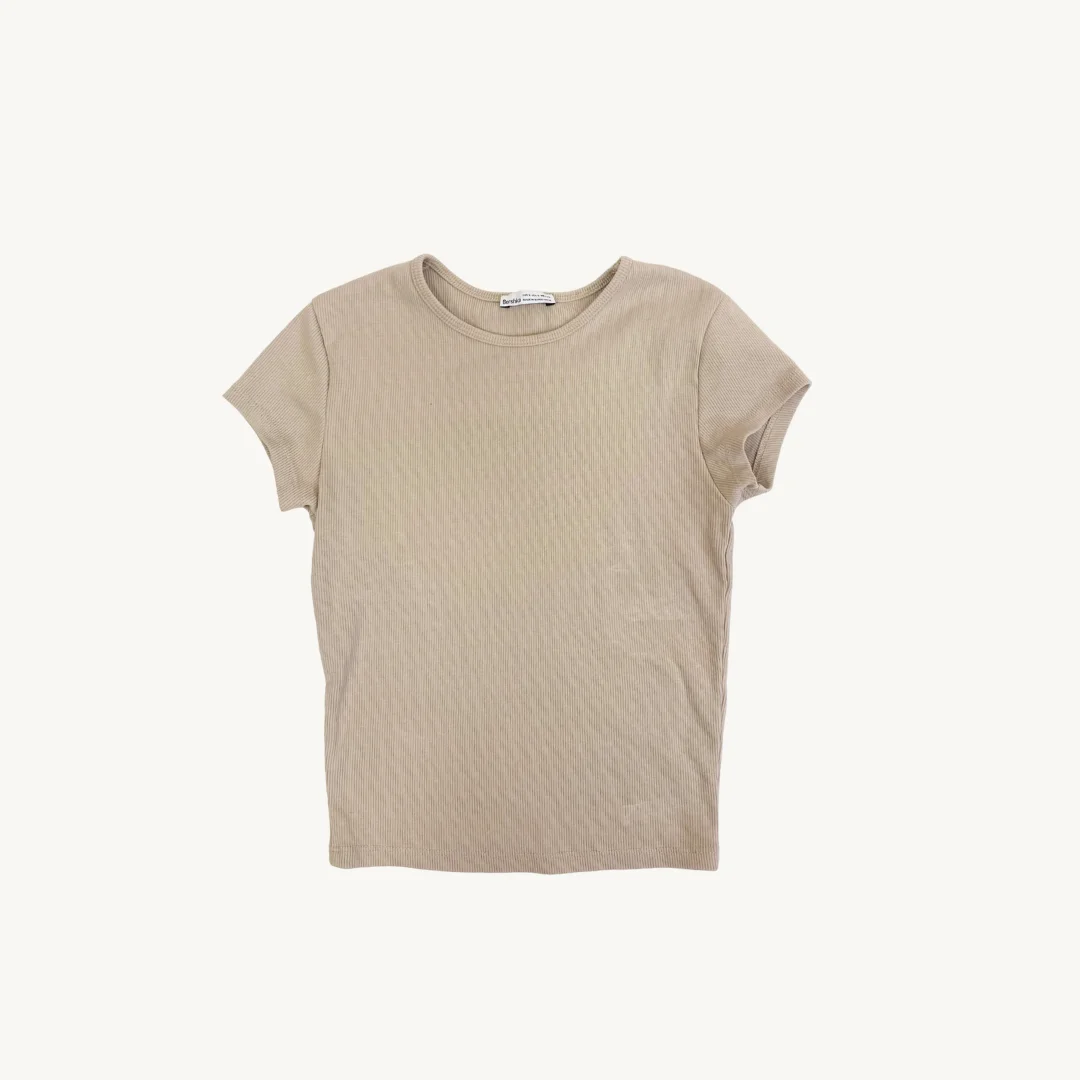 Polera Bershka de Rib - Blanco