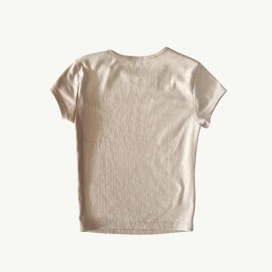 Polera Bershka de Rib - Blanco