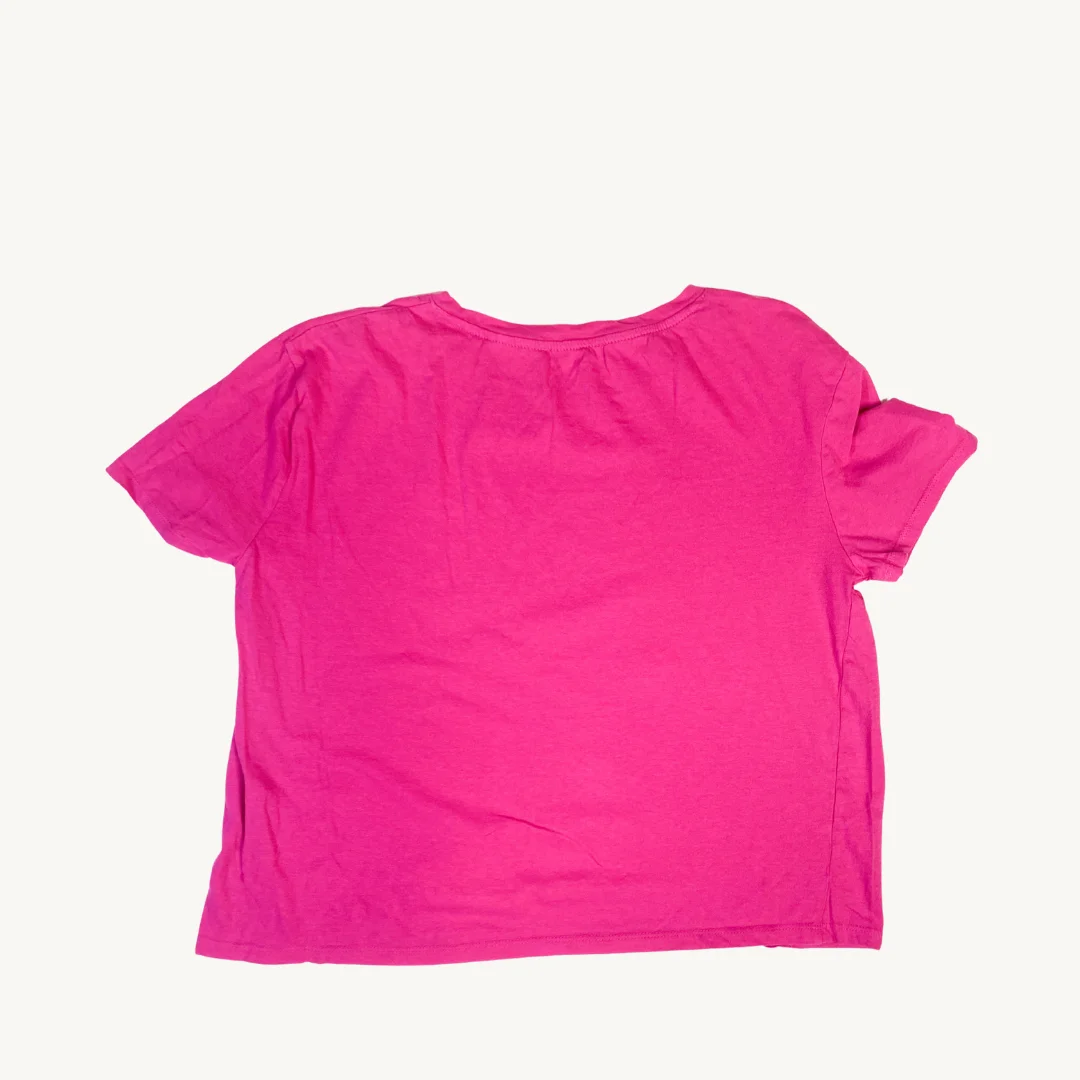 Polera Zara Básica de Manga Corta en Fucsia Vibrante