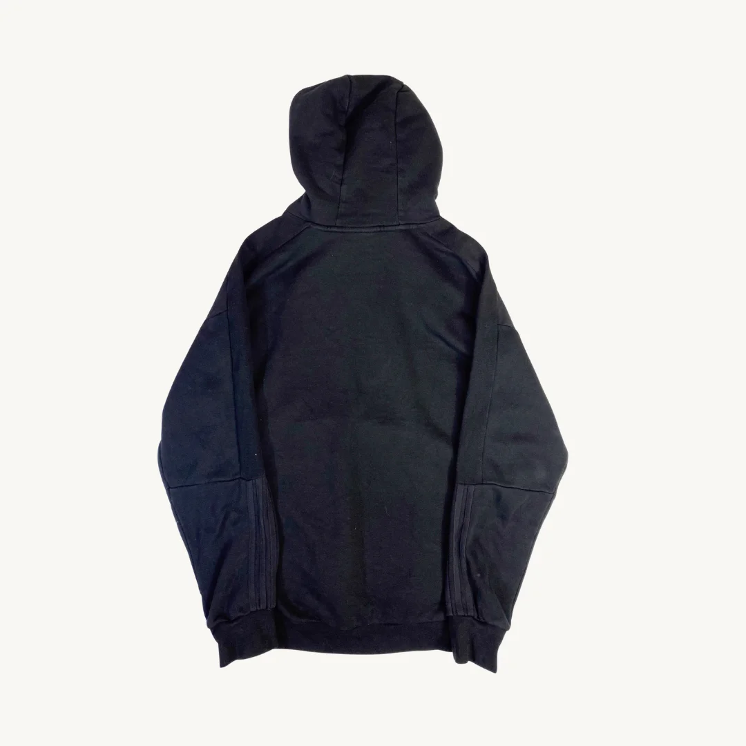 Poleron Adidas con Capucha y Logo Pequeño Bordado en Negro