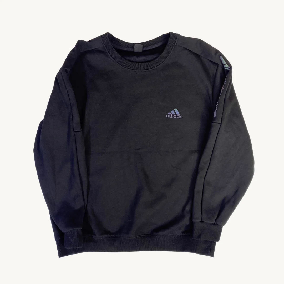 Poleron Adidas de Cuello Redondo Negro