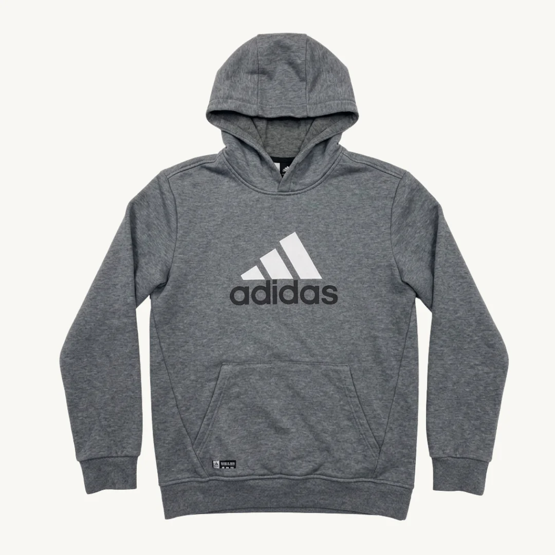 Poleron adidas Essentials Big Logo - Gris Jaspeado