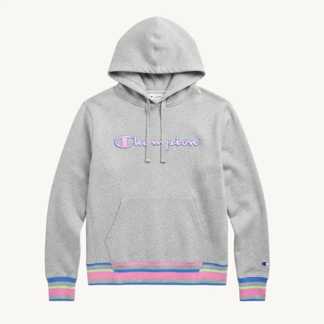 Poleron Champion gris con rosado