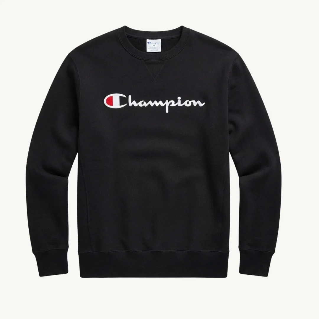 Poleron Champion Negro sin Gorro