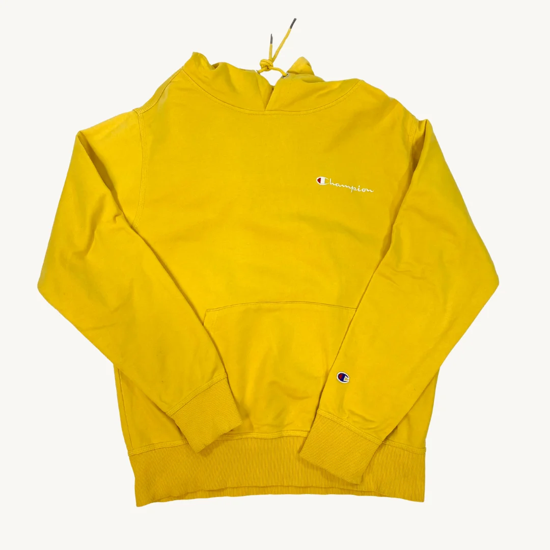 Poleron con Capucha Champion Logo Pequeño Amarillo