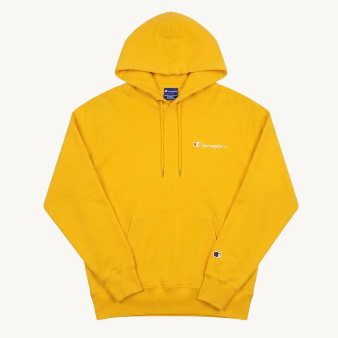Poleron con Capucha Champion Logo Pequeño Amarillo
