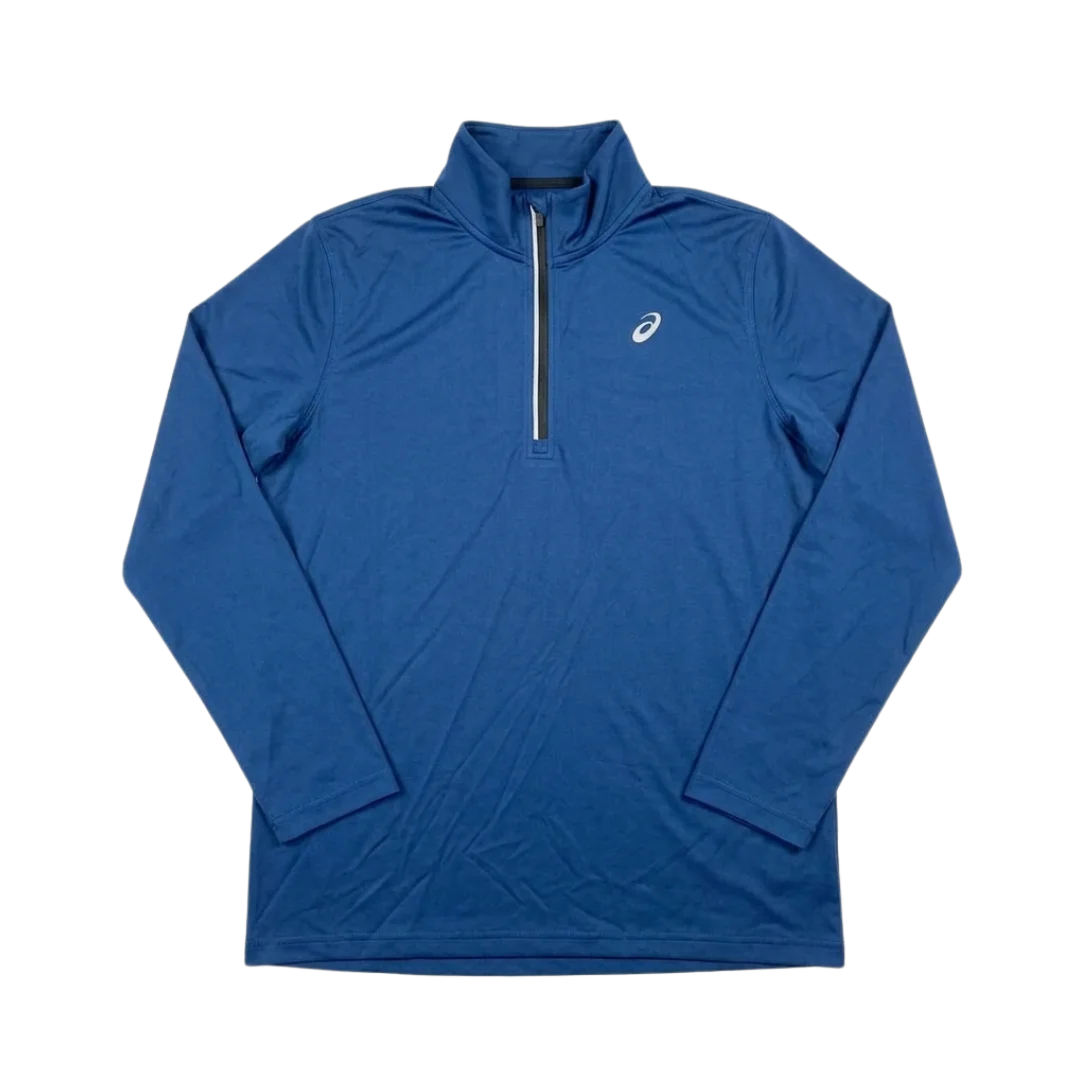 Polerón Deportivo Asics Azul con Medio Cierre