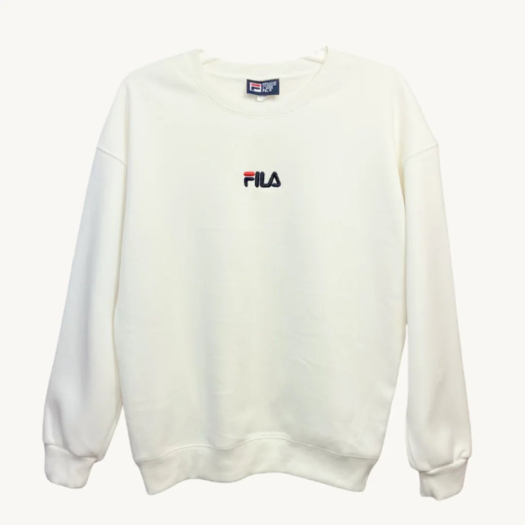 Poleron Fila blanco sin gorro
