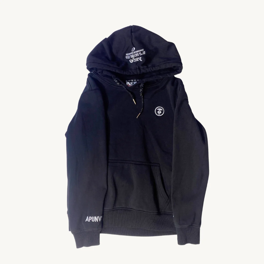 Poleron Negro con Capucha Logo BAPE