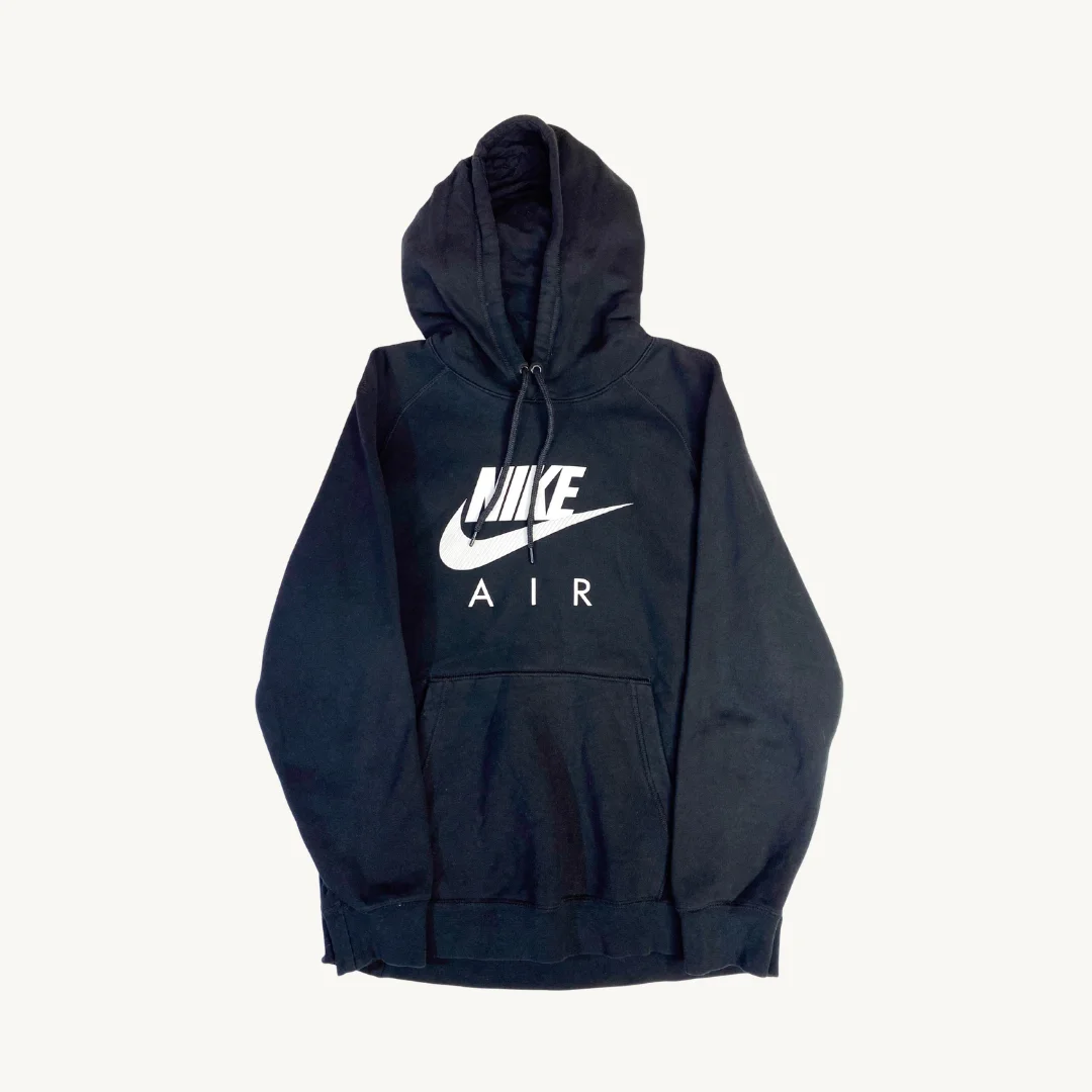 Poleron Nike Air con Capucha y Logo Clásico en Negro