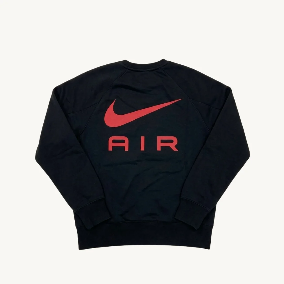 Poleron Nike Air Crewneck Graphic - Negro y Rojo