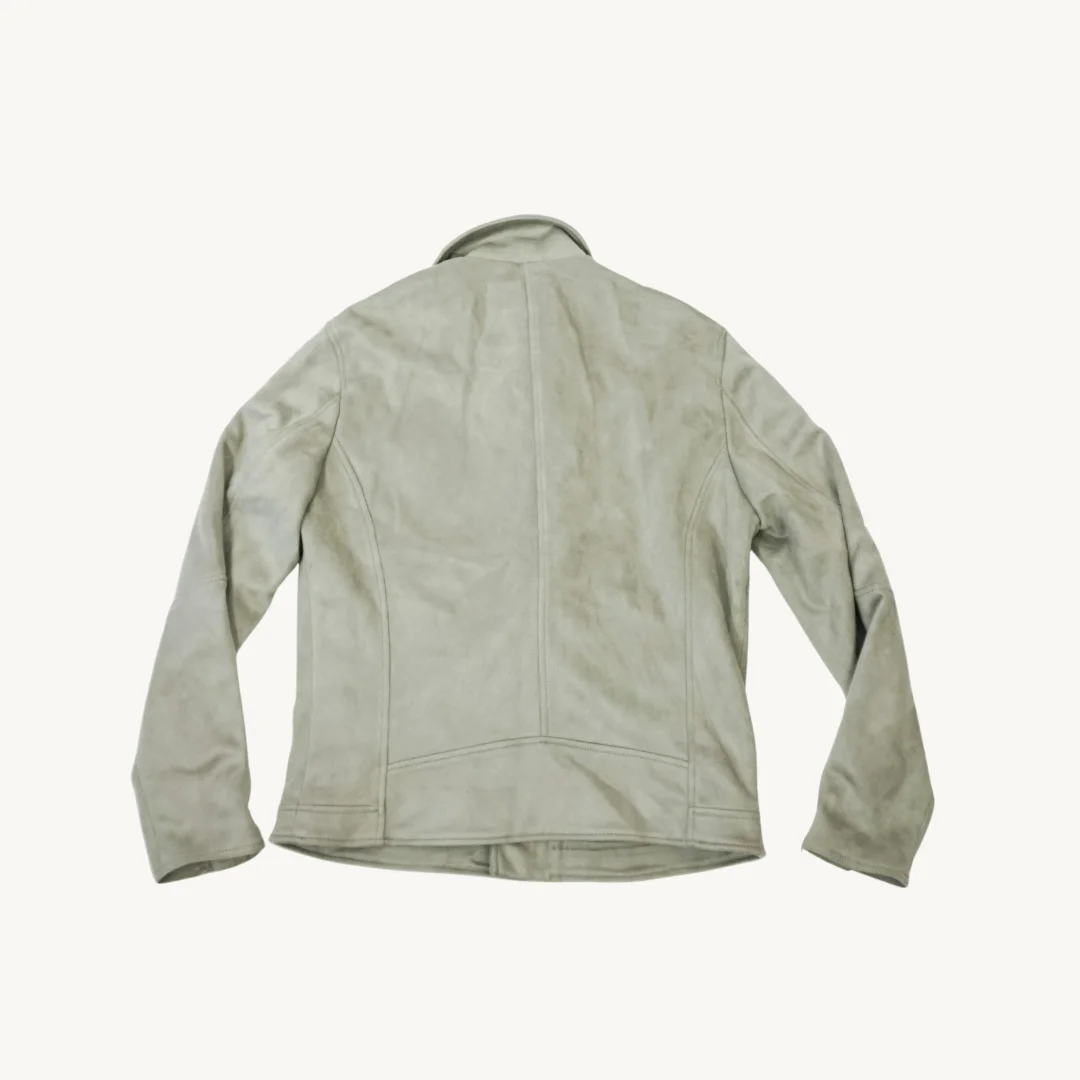 Chaqueta Biker Zara Gris Claro de Efecto Gamuza — foto 3