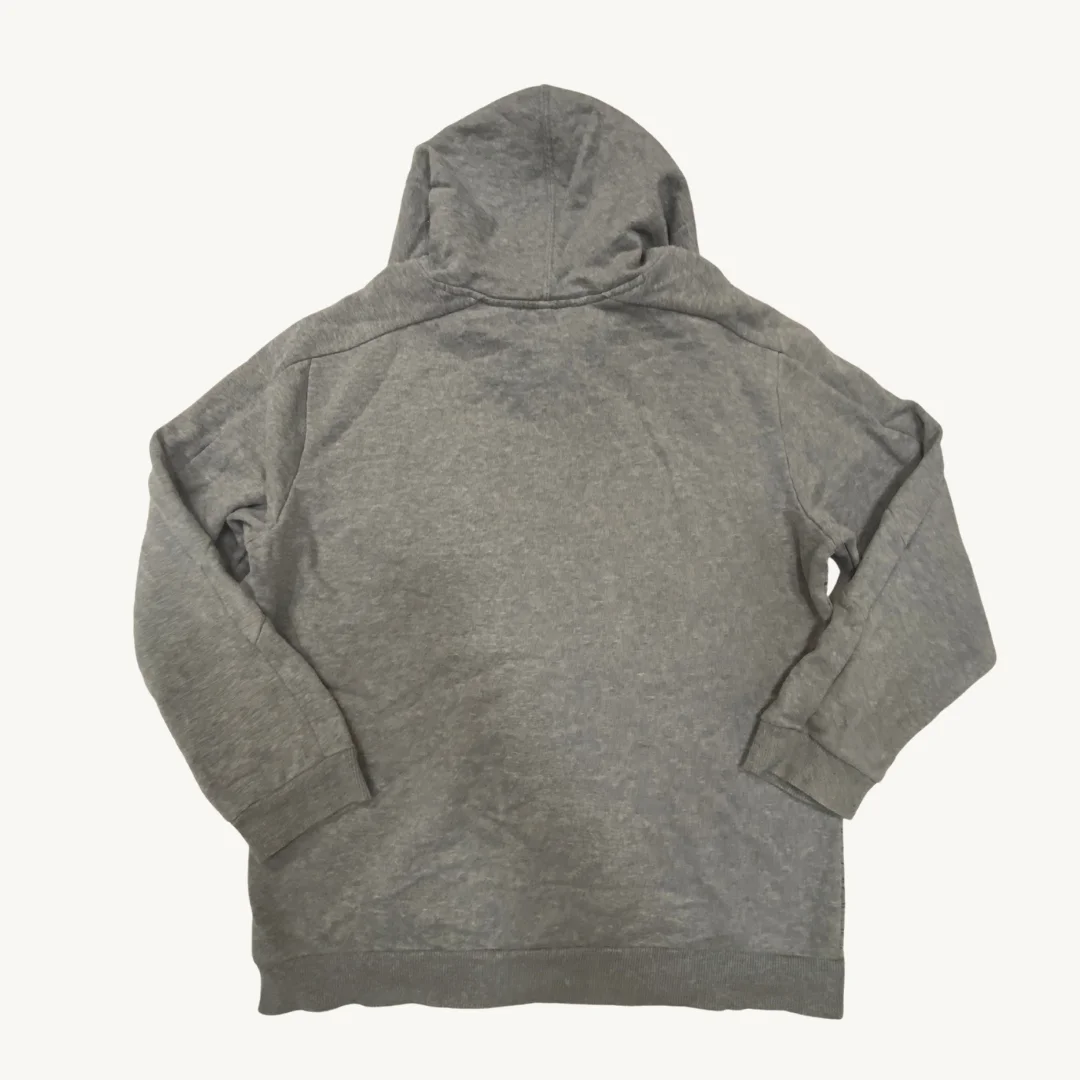 Puma Poleron con Capucha Gris Jaspeado con Patrón Geométrico de Logotipo