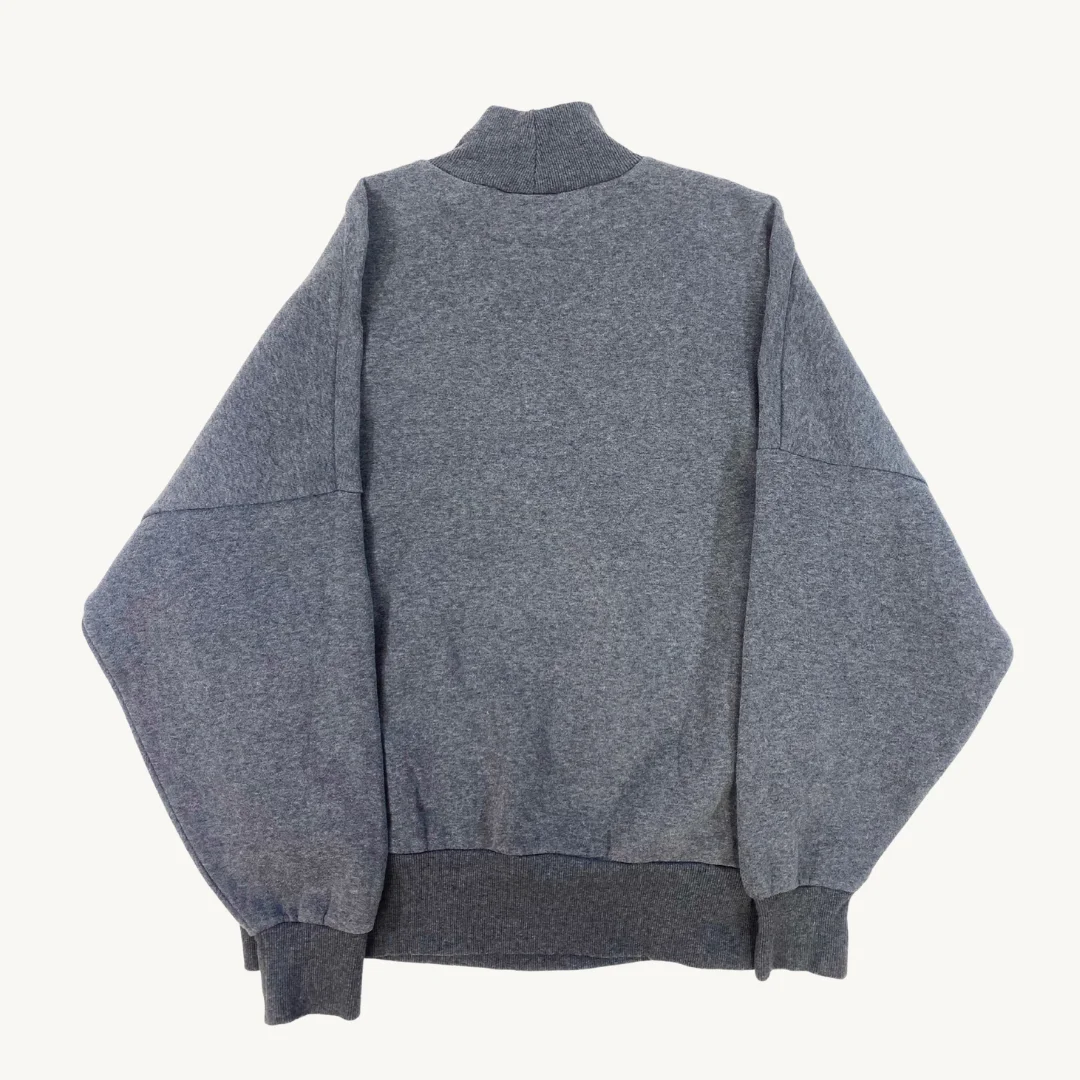Poleron Adidas Cuello Alto Gris Trefoil Logo Clásico