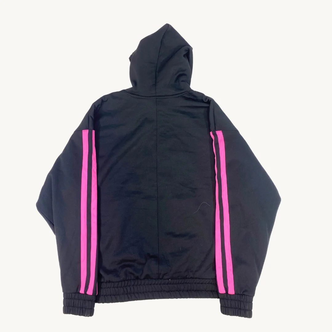 Poleron con Capucha Adidas Negra Fucsia Estampado Motivacional