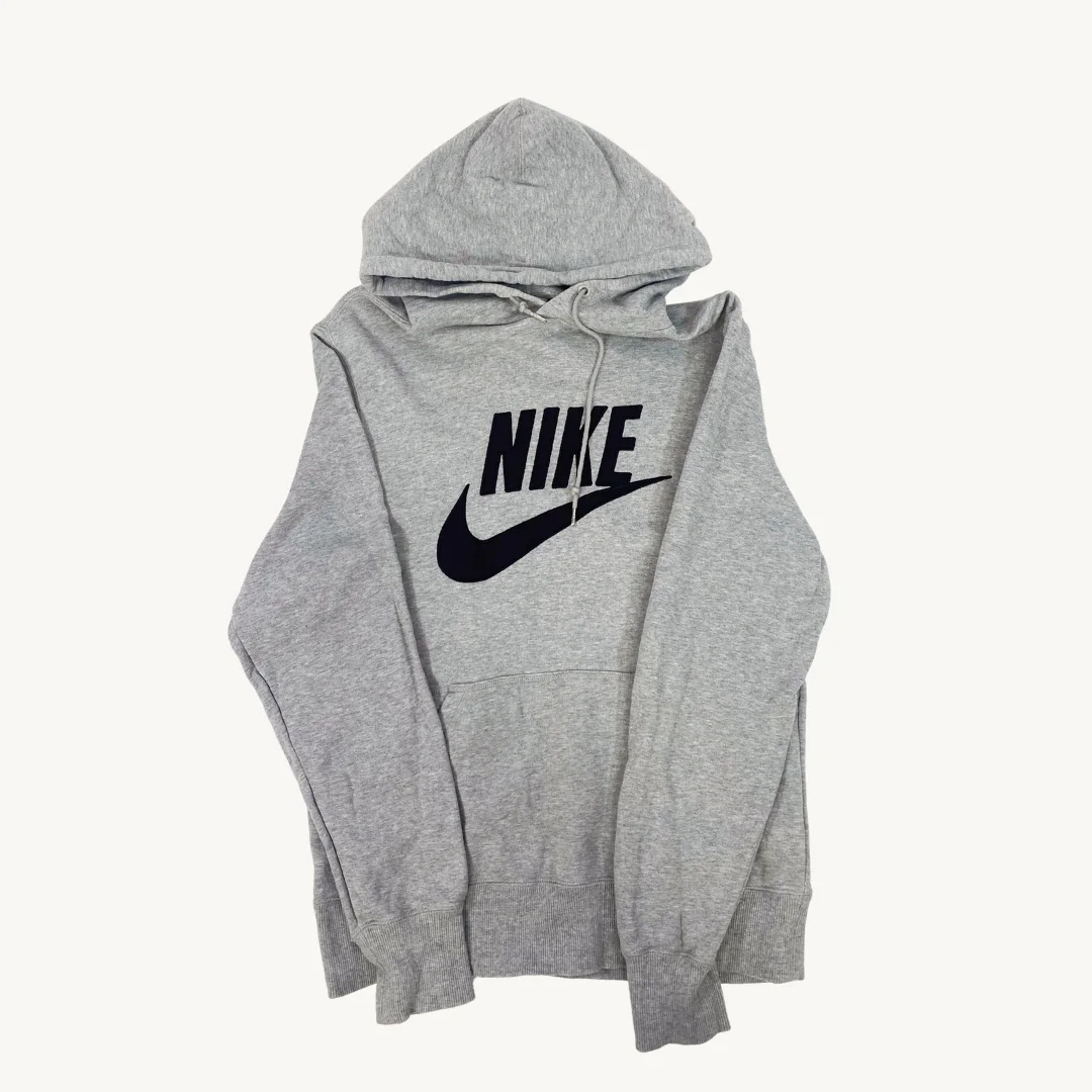 Poleron con Capucha Nike Sportswear Gris Logo Clásico