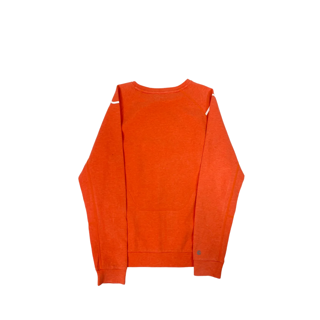 Poleron Fila Naranja Neón Logo Pequeño Diseño Deportivo